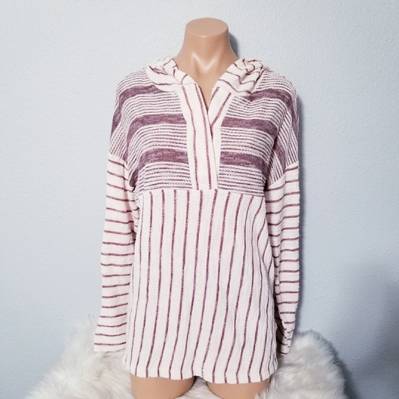 Umgee Tops - UMGEE UO hoodie stripe shirt top blouse LARGE